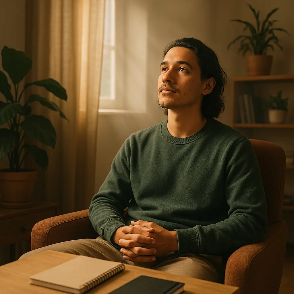 psicóloga explicando crecimiento personal a través de terapia individual desarrollo herramientas vida plena